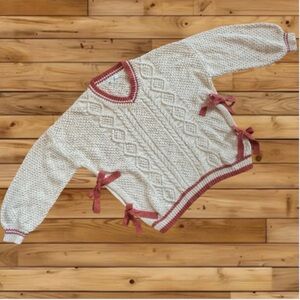 STUNNING🔥 Altar’d State Cable Knit Side-Tie Sweater NWT Medium/Dusty Rose